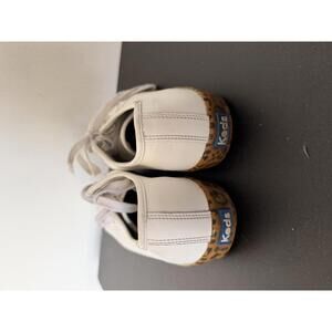 Keds Womens Leather Sneaker 10 With with Leopard Print Bottom Minimal